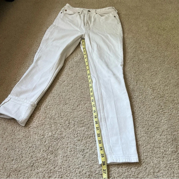 H & M Women’s High-Rise White Cuffed Denim Jeans Pants Size 2 - Picture 11 of 12